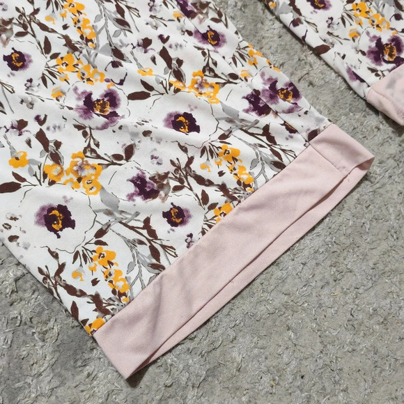 NANETTE LEPORE Floral Lightweight Elastic Waistband Pajama Pants, Pink Trim Hem - Picture 7 of 12